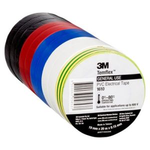 Rainbow Pack (10 pack) 3M™ Temflex General Purpose Electrical Tape 1610, 19 mm x 20 m 