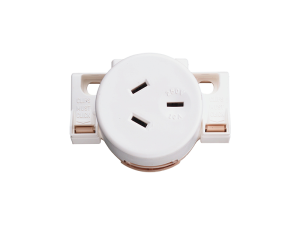 Clipsal 413QC Single Socket Outlet, 250VAC, 10A, 3 Pin, Quick Connect, Surface Mount, White Electric (Plug Base)