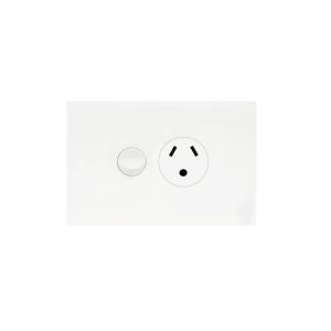 Hager Finesse Single Power Point with round earth pin 250V Gloss White WBQP1R