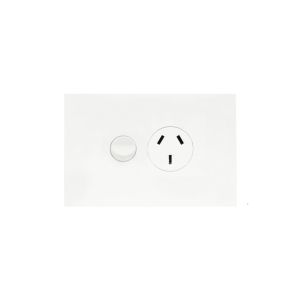 Hager Finesse Single Power Point 10A 250V Matt White WBQP1S-MW