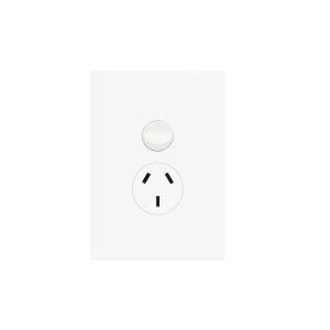 Hager Finesse Single Vertical Power Point 10A 250V Gloss White WBQP1VS