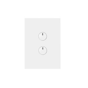 Hager Finesse 2 Gang Press Switch 10A 240V Gloss White WBQSV2PB