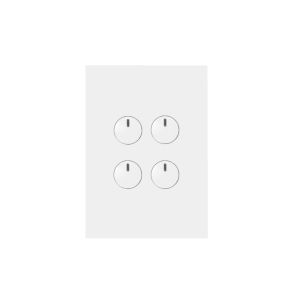 Hager Finesse 4 Gang Press Switch 10A 240V Matt White WBQSV4PB-MW