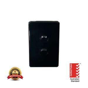 ISAU1502BK ISAGO 2 Gang Switch 10A Black