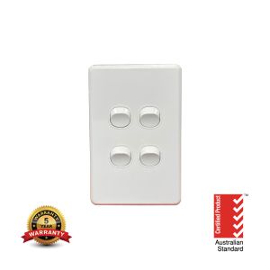 ISAU1504 ISAGO 4 Gang Switch 10A White