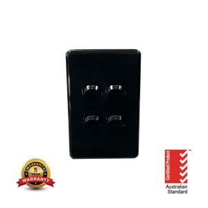 ISAU1504BK ISAGO 4 Gang Switch 10A Black