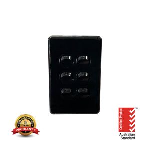 ISAU1506BK ISAGO 6 Gang Switch 10A Black