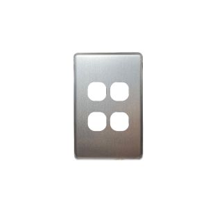 ISAU1604 ISAGO 4 Gang Switch Cover Matt Silver
