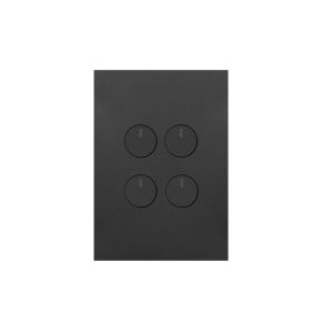 Hager Finesse 4 Gang Press Switch 10A 240V Matt Black WBQSV4PB-MB