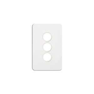 Hager Silhouette Matt White 3G switch plate, no mech WBSSP3-MW