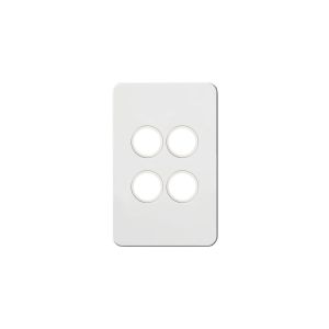 Hager Silhouette Matt White 4G switch plate, no mech WBSSP4-MW