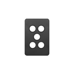 Hager Silhouette Matt Black 5G switch plate, no mech WBSSP5-MB