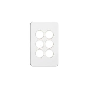 Hager Silhouette Gloss White 6G switch plate, no mech WBSSP6