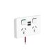 3025USB2VW Clipsal Iconic - Twin Socket Outlet, Horizontal Mount, 250V, 10A with twin USB Charger