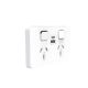 Clipsal Iconic - Twin Socket Outlet with Type A & Type C USB Charger 3025USBAC-VW