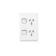 3025VVW Clipsal Iconic - Twin Switch Socket Outlet, Vertical Mount, 250V, 10A
