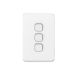 3043VAVW Flush Switch, 3 Gang, Vertical Mount, 1-Way/2-Way, 250V, 10AX