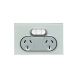 4025X Twin Switch Socket Outlet, Saturn, 250V, 10A, Non-removable Extra Switch-Ocean Mist