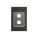 4032VH Switch Grid Plate and Cover, 2 Gang, Less Mechanism, Vertical/Horizontal Mount-Horizon Black