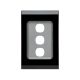 4033VH Communication Plate, 3 Gang-Espresso Black