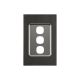 4033VH Communication Plate, 3 Gang-Horizon Black