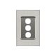 4033VH Communication Plate, 3 Gang-Horizon Silver