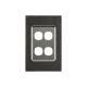 4034VH Communication Plate, 4 Gang-Horizon Black