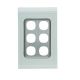 4036VH Switch Grid Plate and Cover, 6 Gang, Less Mechanism, Vertical/Horizontal Mount-Ocean Mist