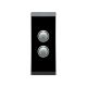 4062AL Push Button Switch, LED, 2 Gang, Architrave, Saturn 4000 series-Espresso Black