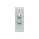 4062AL Push Button Switch, LED, 2 Gang, Architrave, Saturn 4000 series-Ocean Mist