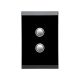 4062PBL Push Button Switch, LED, 2 Gang, Saturn 4000 series-Espresso Black