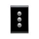 4063VH Switch Grid Plate and Cover, 3 Gang, Less Mechanism, Saturn Series-Espresso Black