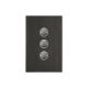 4063VH Switch Grid Plate and Cover, 3 Gang, Less Mechanism, Saturn Series-Horizon Black