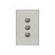 4063VH Switch Grid Plate and Cover, 3 Gang, Less Mechanism, Saturn Series-Horizon Silver