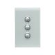 4063PBL Push Button Switch, LED, 3 Gang, Saturn 4000 series-Ocean Mist