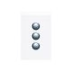 4063VH Switch Grid Plate and Cover, 3 Gang, Less Mechanism, Saturn Series-Pure White