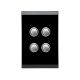4064PBL Push Button Switch, LED, 4 Gang, Saturn 4000 series-Espresso Black