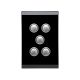 4065VH Switch Grid Plate and Cover, 5 Gang, Less Mechanism, Saturn Series-Espresso Black