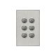 4066VH Switch Grid Plate and Cover, 6 Gang, Less Mechanism, Saturn Series-Horizon Silver