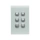 4066VH Switch Grid Plate and Cover, 6 Gang, Less Mechanism, Saturn Series-Ocean Mist