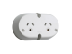 414L Rear Connecting Surface Socket, 250VAC, 10A, Twin 3 Pin, Round Earth Pin, White Electric (Plug Base)