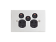 BSL25XA Twin Switch Socket Outlet, 250V, 10V, BSL Style, Removable Extra Switch