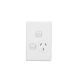 C2015VXA Single Switch Socket Outlet, Classic, 250V, 10A, Vertical, Removable Extra Switch