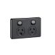 C2025 Clipsal Classic Double Power Point 10A 250V-Black 