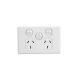 C2025XA Twin Switch Socket Outlet, Classic, 250V, 10A, Removable Extra Switch