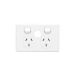 C2025XUA Twin Switch Socket Outlet, Classic, 250V, 10A, Less Extra Switch 