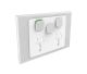 Clipsal Iconic Styl Skin Double Power Point with extra switch S3025XC-Styl Silver