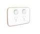 Clipsal Iconic Essence Skin Double Power Point E3025C-Essence Arctic White