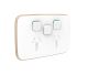 Clipsal Iconic Essence Skin Double Power Point with Switch E3025XC-Essence Arctic White