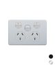 Trader Flat Cat White Power Point Switched 2 Gang 10A 250V~ With Removable Extra Switch 16AX/20A FLPPSW2G